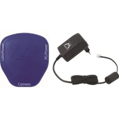 Mobotix PoE Adapter-Set MX-NPA-PoE-EU-Set | Power over Ethernet Injektor | kompatibel mit MOBOTIX Kameras | Schwarz/Weiß