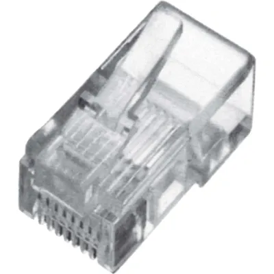 DIGITUS Modularstecker A-MO 8/8 SF | RJ45 8P8C Stecker | ungeschirmt | für Flachbandkabel | transparent | AWG 24-27