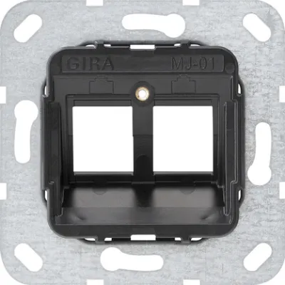 Gira Tragring Modular Jack 2-fach 560100 | Unterputz | für Schraubbefestigung | Kommunikationstechnik | IP20