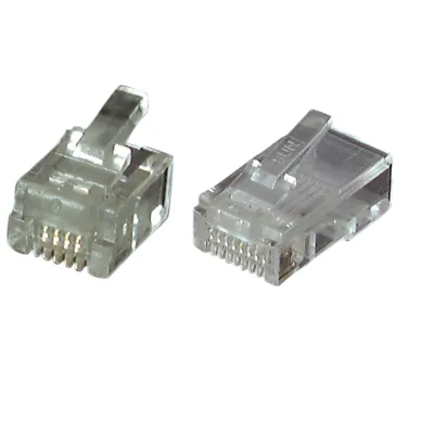 EFB Modular-Stecker RJ11 37511.1-100 | Crimp Plug 6P4C | unge­schirmt | für Flachkabel | transparent | VE 100