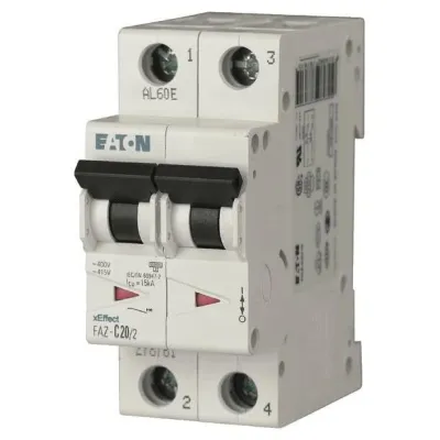 Eaton Leitungsschutzschalter FAZ-C10/2 | 2-polig 10A | C-Charakteristik | 400V | 15kA | IP20 | 2TE | Industriequalität