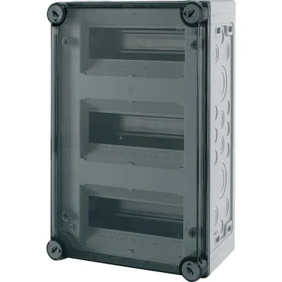 Eaton Automatenkasten AE/I43E 000239 | Kleinverteiler Aufputz 3x9TE | IP65 | Polycarbonat | grau RAL7032 | 375x250x150mm