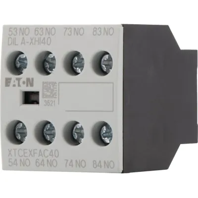 Eaton Hilfsschalterblock DILA-XHI40 4-polig | 4 Schließer | Schraubanschluss | Frontbefestigung | AC-15 4A | grau