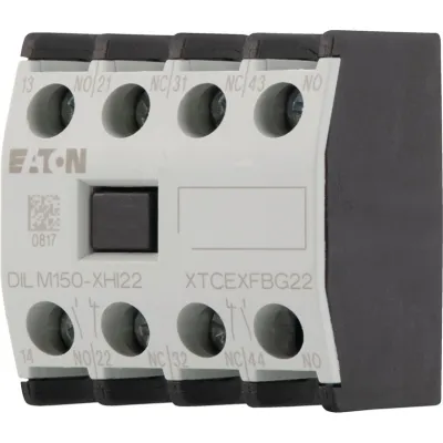 Eaton Hilfsschalterbaustein DILM150-XHI22 | 2 Schließer 2 Öffner | aufsteckbar | Schraubanschluss | 4-polig | Weiß