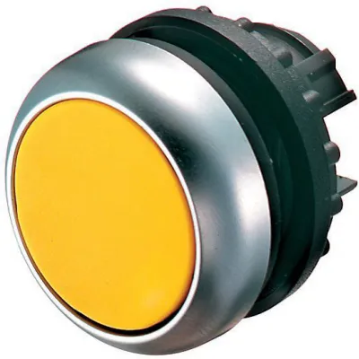 Eaton Drucktaster flach M22-D-Y / 216598 | rund | Ø22 mm | IP67 | tastend | Frontring Metall | gelb