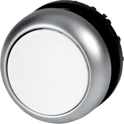 Eaton Drucktaster M22-DR-W 216615 | flach | rastend | unbeschriftet | IP67 IP69K | Frontring Metall Titan | weiß