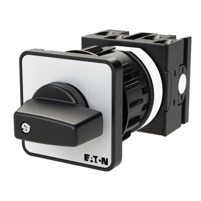 Eaton Nockenschalter T0-2-1/EZ | 027012 | Ein-Aus-Schalter 3-polig | 20A | Zentraleinbau | IP65 | Metall | schwarz