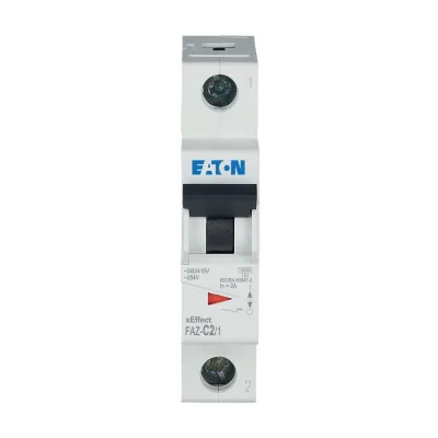 Eaton Leitungsschutzschalter FAZ-C2/1 | 2A | 1-polig | C-Charakteristik | 230V | 15kA | Industriequalität | Kunststoff