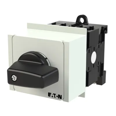 EATON Umschalter T0-3-8212/IVS | 3-polig | 20A | 4kW | 1-0-2 Rastung | Verteilereinbau | Schraubanschluss | Schwarz