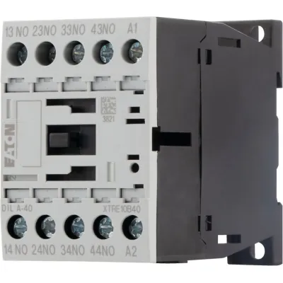 Eaton Hilfsschütz DILA-40 276344 | 4 Schließer | DC 24V | zwangsgeführte Kontakte | Schraubanschluss | IP20 | Weiß