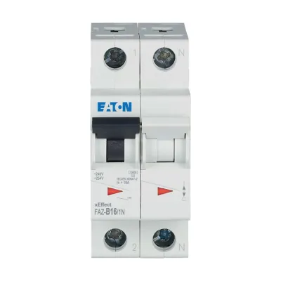 EATON Leitungsschutzschalter FAZ-B16/1N 278648 | 16A | 1P+N | B-Charakteristik | 230V | 2-polig | 15kA | IP20 | AC