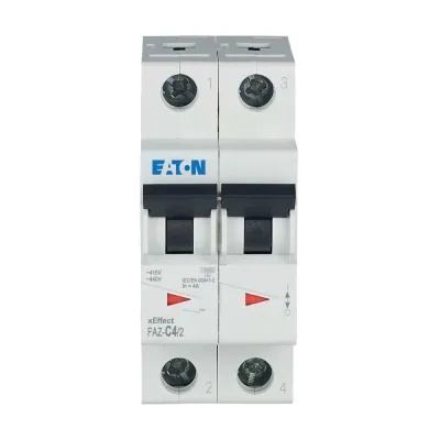 EATON Leitungsschutzschalter FAZ-C4/2 278752 | 2-polig | 4A | C-Charakteristik | 400V | 15kA | IP20 | Industriequalität