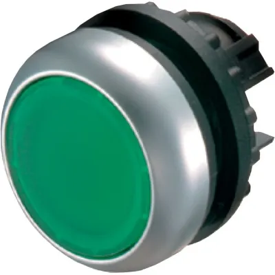Eaton Drucktaster M22-D-G | Drucktaste flach tastend | Frontelement IP67 IP69K | 22 mm rund | Frontring Metall | grün