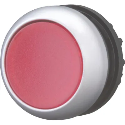 Eaton Leuchtdrucktaste M22-DRL-R | rot | flach rastend | beleuchtbar | IP67/IP69K | 22mm | Chrom Frontring
