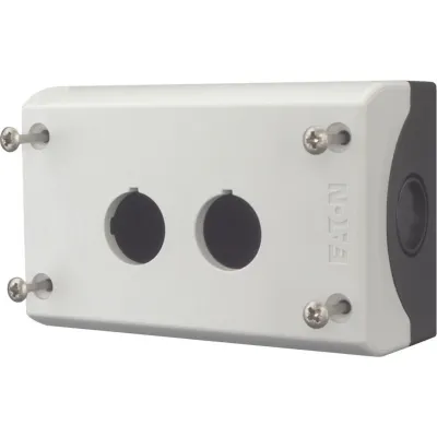 Eaton Aufbaugehäuse M22-I2 216537 | für 2 Taster 22,5mm | Kunststoff | IP67/IP69K | grau | Edelstahl-Schrauben