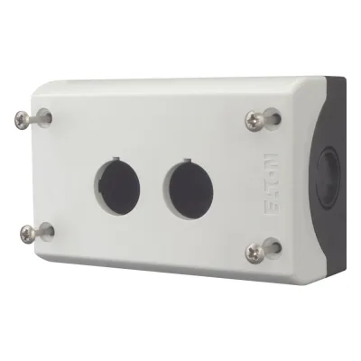 Eaton Aufbaugehäuse M22-I2 216537 | für 2 Taster 22,5mm | Kunststoff | IP67/IP69K | grau | Edelstahl-Schrauben