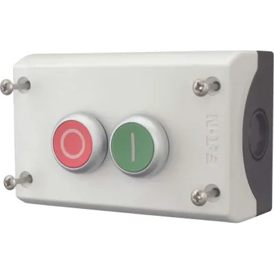 Eaton Drucktaster M22-I2-M1 | 2-fach Komplettgerät 216529 | 2 Schließer 2 Öffner | Aufbaugehäuse IP67/IP69K | grau