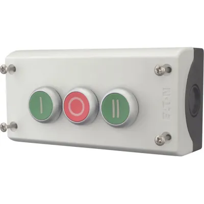 Eaton Drucktaster M22-I3-M1 / 216532 | 3-fach | 3 Schließer + 3 Öffner | Aufbaugehäuse | IP67 | grau | Kunststoff