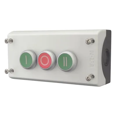 Eaton Drucktaster M22-I3-M1 / 216532 | 3-fach | 3 Schließer + 3 Öffner | Aufbaugehäuse | IP67 | grau | Kunststoff