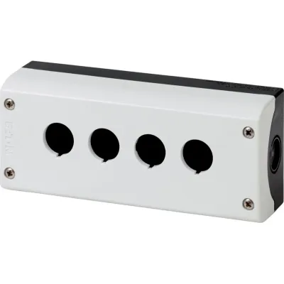 Eaton Aufbaugehäuse M22-I4 216539 | 4 Einbaustellen Ø22,5mm | IP67 IP69K | Kunststoff | grau | mit Edelstahlschrauben