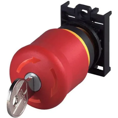 Eaton Not-Aus-Schlüsseltaster | M22-PVS/K01 | Pilzform Ø38mm | 1 Öffner | IP66/IP69K | Rot/Gelb
