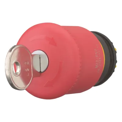 Eaton Not-Aus-Schlüsseltaster M22-PVS / 216879 | Pilzform 38mm | Schlüsselentriegelung | IP66 IP67 IP69K | rot