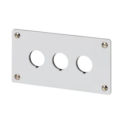 Eaton Einbauplatte M22-E3 216544 | 3-fach Einbautableau 22,5mm | Aluminium eloxiert 138x72mm | IP65 | grau