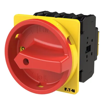 EATON Hauptschalter P3-63/EA/SVB | 3-polig | 63A | Not-Aus-Funktion | abschließbar | IP65 | Einbau | roter Drehgriff