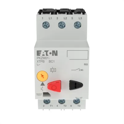 EATON Motorschutzschalter PKZM01-6,3 | 3-polig | 4-6,3A | thermomagnetisch | IP20 | Hutschiene | Schraubanschluss