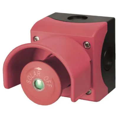 EATON Feuerwehrschalter PV M22-SOL-PVT45PMPI02Q | 2 Öffner | IP67/IP69K | Drehknopf | Schraubanschluss | rot