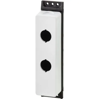 Eaton Aufbaugehäuse M22-FI2 | 2-fach 22,5mm | flach | IP67/IP69K | Kunststoff grau/anthrazit | Edelstahlschrauben