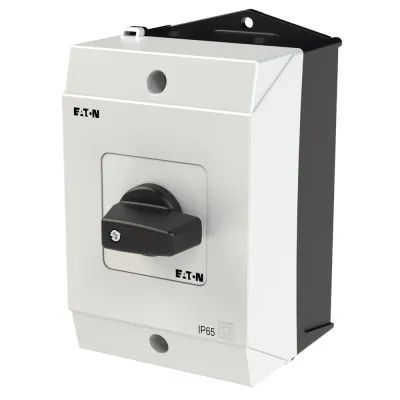 EATON Umschalter T0-2-15432/I1 | 2-polig | 3 Stellungen | 20A | 690V | IP65 | Hand-0-Auto | schwarz | Aufbaugerät
