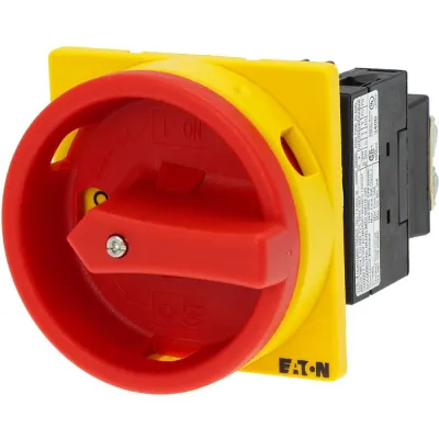 Eaton Hauptschalter T0-2-1/EA/SVB 038873 | 3-polig | 20A | Einbau | Not-Aus | abschließbar | IP65 | roter Drehgriff