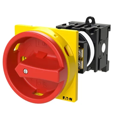 Eaton Hauptschalter T0-2-1/V/SVB 043619 | Not-Aus-Funktion | 3-polig | 20A | IP65 | abschließbar | Zwischenbau | rot