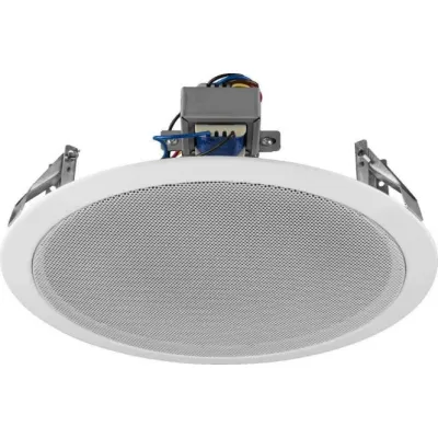 MONACOR ELA-Deckenlautsprecher EDL-18 | 100V-Technik | 20 cm Breitband | Metallgehäuse | Weiß | Ø 252 mm