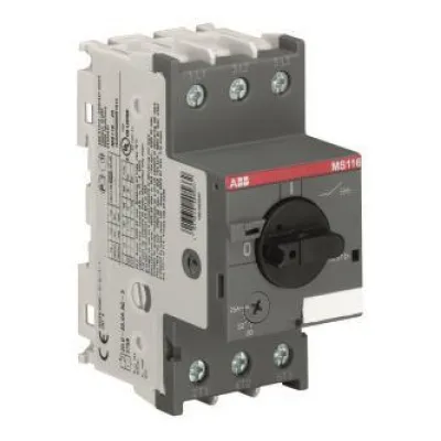 ABB Motorschutzschalter MS116-25 | 3-polig | 20-25A | 11kW | 400V | thermomagnetisch | Drehgriff | Grau