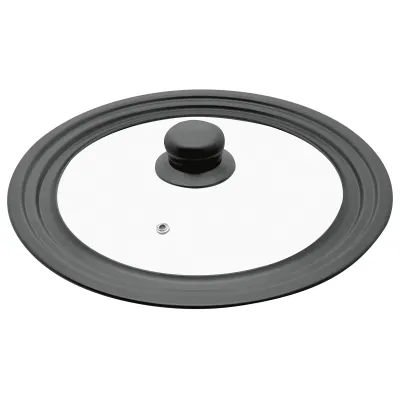ELO Universaldeckel 40016 | Multifunktionsdeckel 16/18/20 cm | Glas & Carbonstahl | Antihaft | Entlüftung | Schwarz