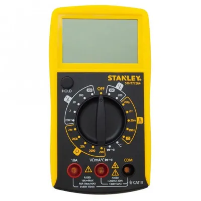 Stanley Multimeter STHT0-77364 | Digital Multimeter | CAT III | Temperatur 0-1000°C | Diodenprüfung | Gelb/Schwarz