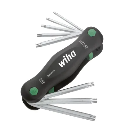 Wiha Werkzeugset PocketStar 363P8 | TORX Klapphalter 8-teilig | Chrom-Vanadium Stahl | ergonomisch | schwarz