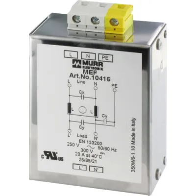 Murrelektronik Netzentstörfilter 10415 MEF | 1-phasig 1-stufig | 10A | 250V AC / 300V DC | IP20 | Funk-Entstörfilter