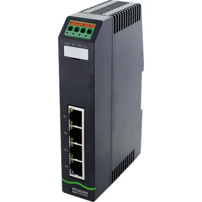 Murrelektronik Unmanaged Switch Xelity 4TX 58810 | 4x RJ45 Ports | 10/100 Mbit/s | Hutschiene | IP20 | Gewerbe