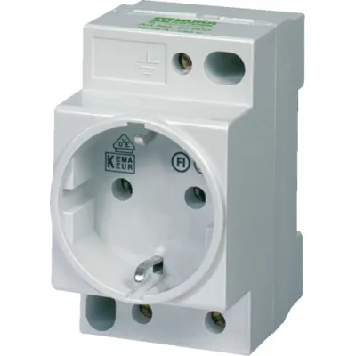 Murrelektronik Steckdose 67900 | Schuko REG | Tragschienenmontage | 230V 16A AC | 2,5TE | Einbautiefe 70mm | grau