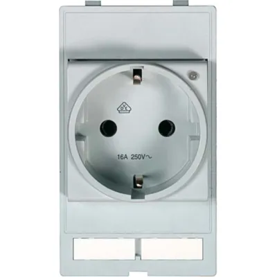 Murrelektronik Steckdoseneinsatz 4000-68000-0010000 | Typ F CEE 7/3 | 250V 16A | LED gelb | grau | Kunststoff