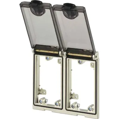 Murrelektronik Modlink MSDD Einbaurahmen 2-fach 4000-68123-0000000 | D-Subminiatur | Metall | IP65 | Klappdeckel