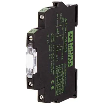 Murrelektronik Schaltrelais MIRO 52002 | 24V DC | 1 Schließer | 6A | 250V AC/DC | 6,2mm | Schraubanschluss | IP20