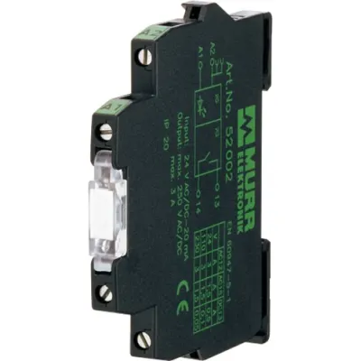 Murrelektronik Schaltrelais MIRO 52002 | 24V DC | 1 Schließer | 6A | 250V AC/DC | 6,2mm | Schraubanschluss | IP20