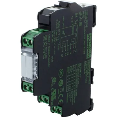 Murrelektronik Schaltrelais 52102 | MIRO 12,4 24VDC-2U | 2 Wechsler | 24V DC | 250V/6A | Schraubanschluss | 12,4x90x65mm