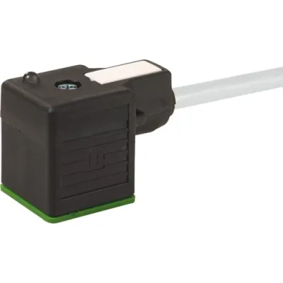 Murrelektronik Ventilstecker 7000-18021-2161000 | MSUD BF A 18mm Female 3-polig | 10m PVC-Kabel | LED | grau