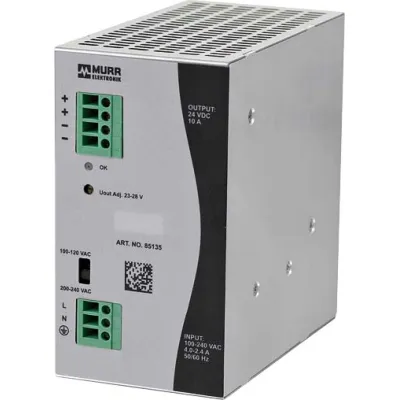 Murrelektronik Schaltnetzteil Eco-Rail-2 85135 | 1-phasig | 24V 10A DC | Tragschienenmontage | IP20 | Schraubanschluss