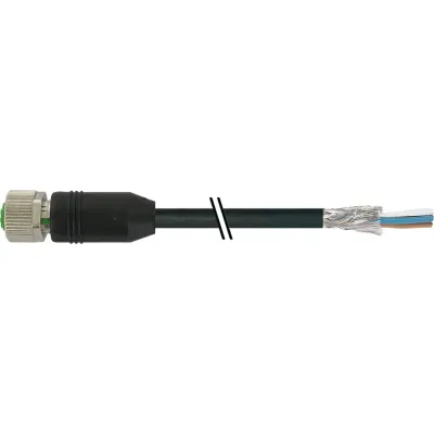Murrelektronik M12 Buchse 7000-13201-6410500 | geschirmt | gerade | freies Leitungsende | 5m | PUR | IP67 | schwarz